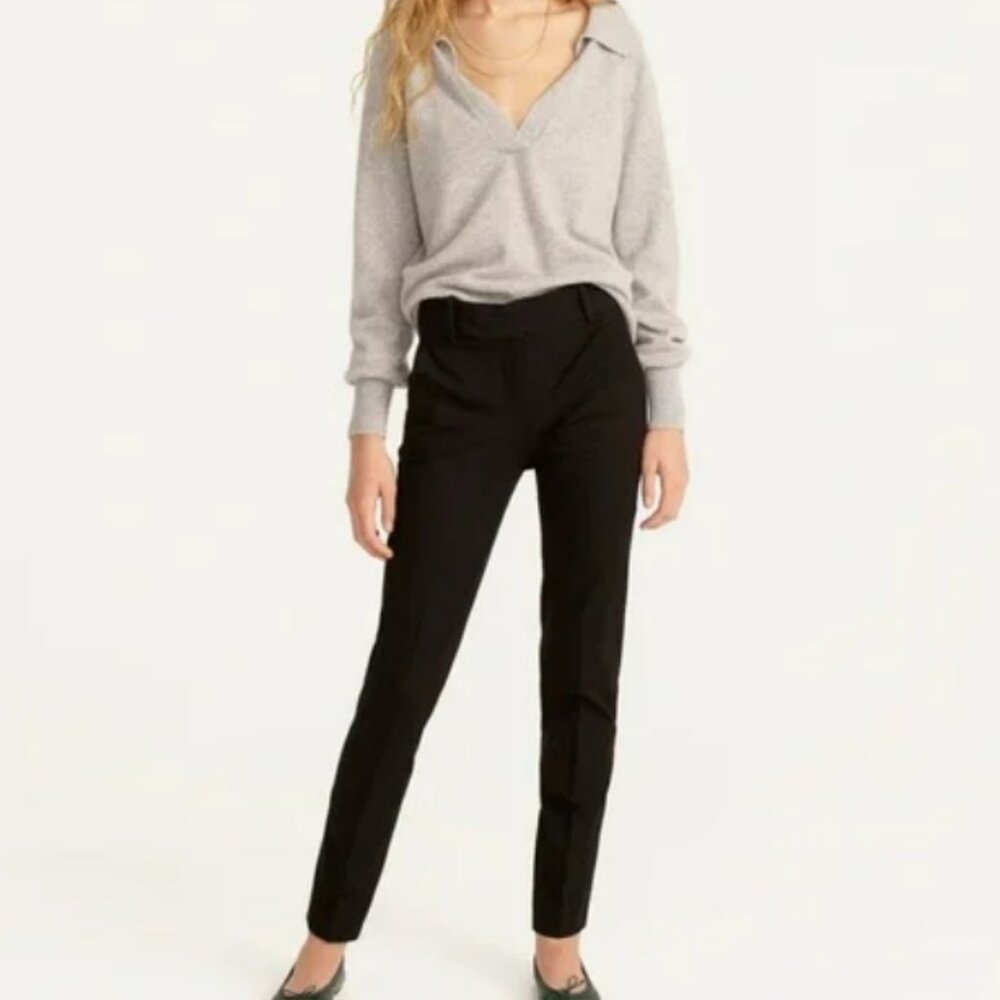 J Crew Cameron High Rise Bi-Stretch Cotton Blend Slim Crop Pant in Black - NWT